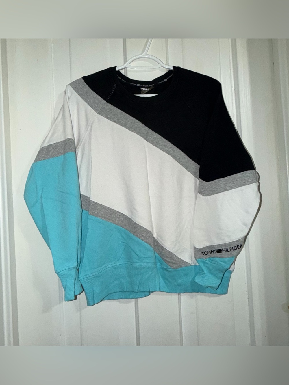 Tommy Hilfiger sport women's size small sweater Colorblock Crewneck Sweater